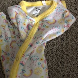 Rainbow weather footed jammies